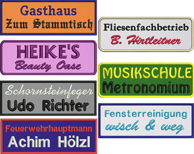 Beispiel zweizeilige Schriftabzeichen